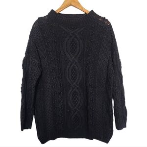 Vintage express black oversized heavy knit sweater